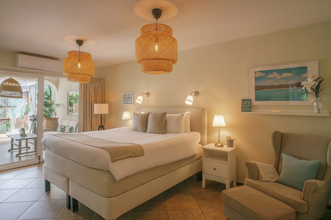 Master bedroom — king bed with our famous bamboo bedding