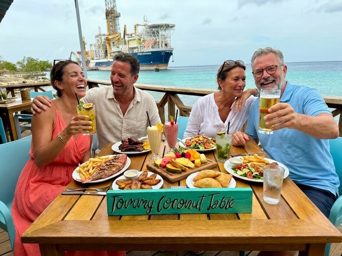 Two couples at the Tommy Coconut Table